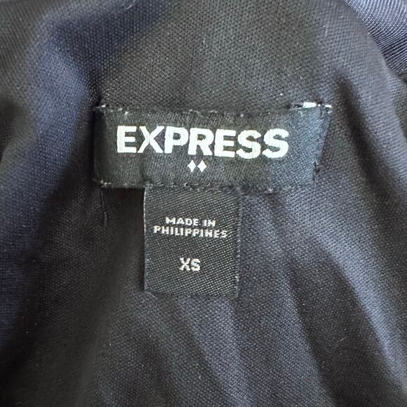 Express Women’s Black Sleeveless Ruched Midi Dress Tulip Hem Bodycon Tank XS - Picture 2 of 8